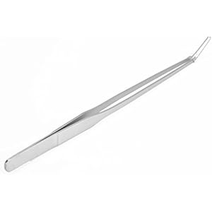 LQZ(TM) Aquarium Terrarium Pinzette Pflanzpinzette Fütterungszange Futterpinzett aus Edelstahl 27 cm, rostfrei (Gebogen)