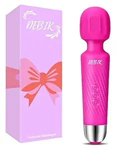 DEBIK | Rechargeable Personal Body wand Massager Quiet & Waterproof - 20 Patterns & 8 Speeds - Men & Women - Perfect for Tension Relief, Muscle, Back, Soreness, Recovery. (PINK)