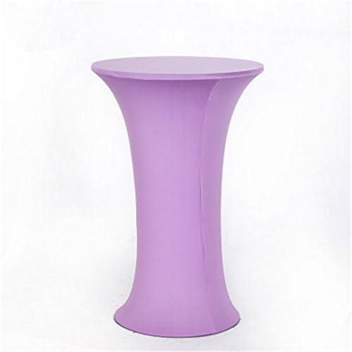 WXYSHOME Cocktail Spandex Stretch Round Tablecloth Table Cover for Weddings Bars Party light purple