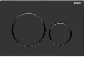 Geberit, Placca di comando Sigma20 115.882.16.1, per risciacquo a 2 quantità, colore nero opaco, nero 115882161