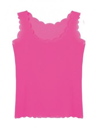 Bheema Female Chiffon Waves Edge U Collar Pure Color Loose Vest
