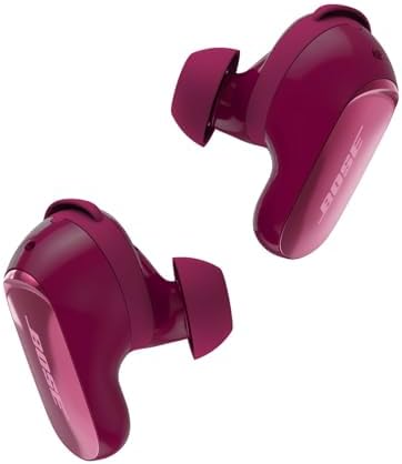 Bose QuietComfort Ultra Bluetooth auricolari 2ª Gen, wireless con cancellazione del rumore, fino a 6h di autonomia, IPX4, audio immersivo, bassi profondi, prugna intenso