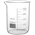 Rocwing Boro 3.3 Glass Graduated Measuring Beaker for Lab or Kitchen (1000ml)