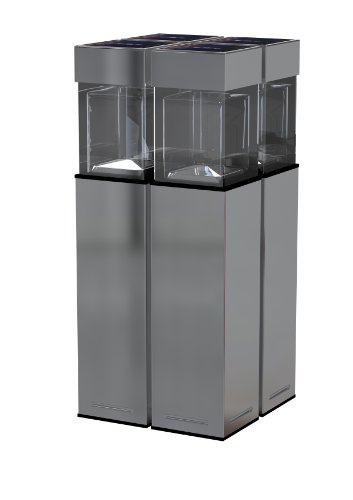 Duracell Solar-Gartenleuchte Edelstahl und Glas 4er Set, 5 x Lumen pro Leuchte , Maße: 39,65 x 5,8 x 5,8cm QS7Ma-R5-SS-W4 - 2
