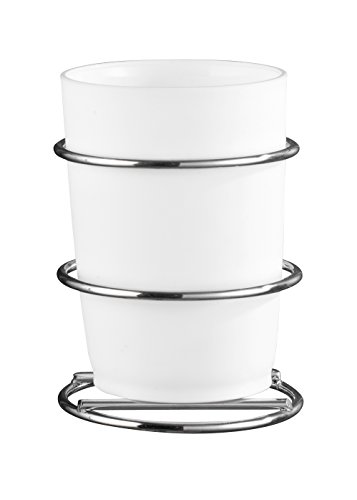 Wenko 20880100 Vacuum-Loc Zahnputzbecher Milazzo – Zahnbürstenhalter, Befestigen ohne bohren, Stahl, 7,5 x 11,5 x 9,5 cm, chrom - 3