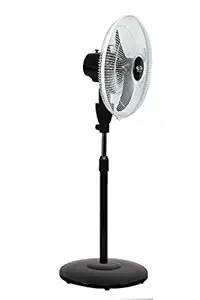 Oscar SPEEDO Metal 16 High Speed 2100 RPM Pedestal Fan with Oscillation and Metallic Finish (Black, Standard)