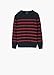 MANGO KIDS - Striped cotton sweater - Size: 5-6 years - Color: Dark Heather Grey