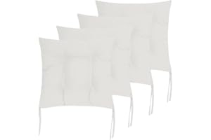 Cisne 2013, S.L. Cojines Acolchados de sillas de terraza, jardín, balcón, Cocina. Tamaño 40 x 40 x 5cm. Cojines Asiento para sillas con Cremallera (Beige, Pack 4 Cojines)