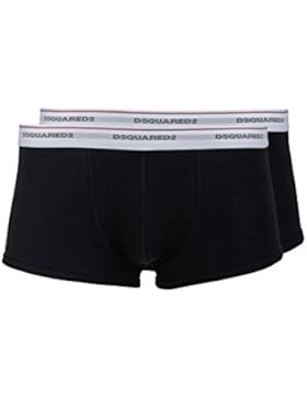 Dsquared² Herren Unterwäsche 2er Pack, Boxershort, Trunks, Farbe: Grau, Dunkelblau, Schwarz, Weiß, JERSEY COTTON...