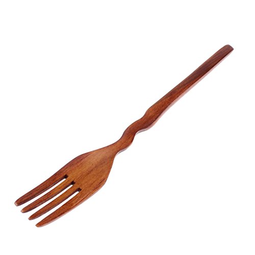 20cm Länge Holz Küche Abendessen Nachtisch Salat Servieren Kochen Gabel Braun