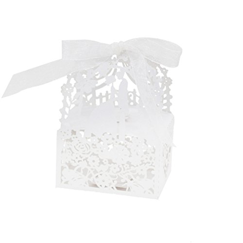 50pcs Lieben Herz Für Band Geschenk Boxen Schachtel Verpackung Hochzeit Partei Dekor - Weiß, L