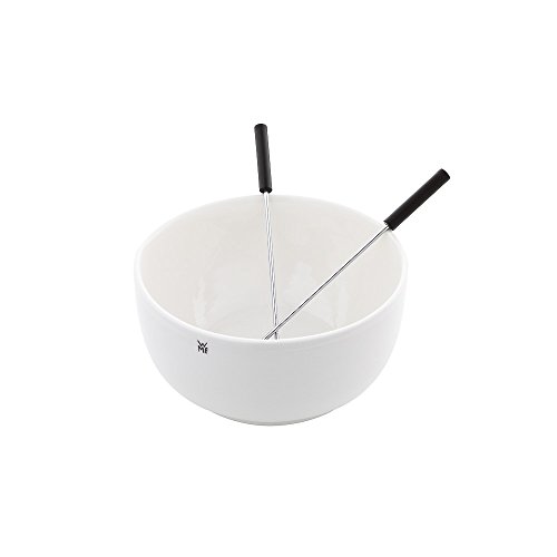 WMF KÜCHENminis Raclette für 2, flach & gerippt, 2 kleine & 1 großes Pfännchen, Schokofondue-Funktion, cromargan matt/silber - 2