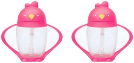 Lollacup Infant And Toddler Straw Cup, 2 Pack - Pink