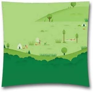 Generic Cotton &amp; Polyester Decorative Throw Pillow Case Cushion Cover Google Lollipop May Mountain Picnic Square 18"x18"