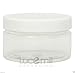 3 x 100mL CLEAR PLASTIC PET COSMETIC SQUAT JARS with WHITE SCREW LIDS for Creams/Liquids/Make Up/Travel/Oils