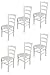 Produktbild Tommychairs 6er Set Stühle Venezia, Robuste Struktur aus lackiertem Buchenholz, im Farbton Weiss und Sitzfläche aus Holz