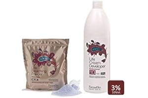 Farmavita Life Blondierset Oxydant 3% 1L + Blondierpulver blau 500gr Oxidant Bleaching Powder