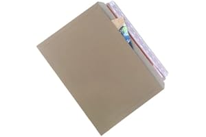 PACKNSELL C4L 10 Pack Cardboard Expandable Peel & Seal Letter Envelopes for Postal, Rip & Strip Open, Card Mailers for Royal Mail Large Letter Posting (PIP)