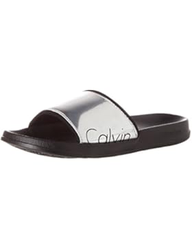 Calvin Klein Damen Slide Sandalen mit Keilabsatz