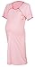 Happy Mama Women's Maternity Hospital Gown Robe Nightie for Labour & Birth. 393p (Nightdress - Powder Pink, UK 16/18)
