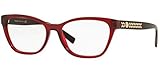 DARK RED Versace 0VE3265 Monturas de gafas, Transparente Red, 54 para Mujer