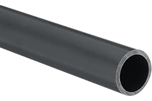 Unifizz PVC Pipe 16mm ID 20mm OD 200mm Length Round Plastic Rigid Tubing High Impact for Drain Pipe Cable Sleeve(Dark Grey)