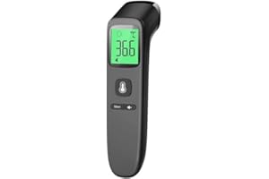 VIPROUD Thermomètre Frontal Sans Contact, Thermometre Bebe, Thermomètre Médical Numérique Infrarouge pour Adultes, Lecture Précise avec Ecran LCD, Thermomètres Médicaux et Accessoires (Noir intense)