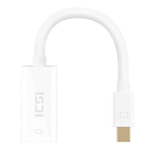 ICZI Mini DisplayPort auf HDMI Adapter, vergoldet Stecker, Male zu Female für Macbook, Chromebook Pixel, Surfacebook und Mehr (1080P, Weiß) - 2