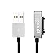 Produktbild WSKEN LED Status Magnet USB Ladekabel für Sony Xperia Z3 , Sony Xperia Z3 Compact , Sony Xperia Z2, Sony Xperia Z1 Smartphone , Sony Xperia Z Ultra XL39h , Sony Xperia Z1 Mini, Sony Xperia Z2 Mini Ladekabel Anschluss Adapter Anschluss Stecker Verbindung - silber