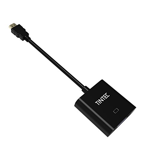HDMI auf VGA, Tintec Vergoldete 1080P Aktiv HDMI zu VGA mit Audio Übertragung Adapter Konventer Kabel Cabel – Schwarz - 5