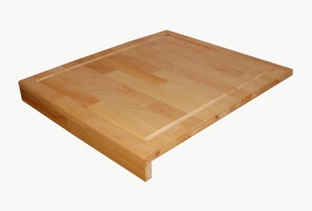 Schneidbrett aus Massivholz Buche geölt, Küchenbrett, Tranchierbrett mit Saftrille und Anlegeleiste - 2