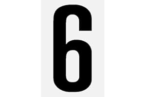 WICHELHAUS Ziffer 6, selbstklebend aus HartPlastic,15mm bis 200mm für innen und außen, seewasserfest, in schwarz, weiß oder rot (40mm, schwarz)