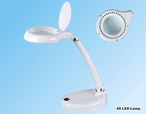 Lampara with 3 dipotrias and 8 Bifocal Desktop Magnifying Glass with 40 LEDs