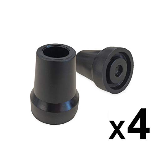 PEPE-CONTERAS, Tacos para muletas con tubo de 19 mm, Conteras para muletas y bastones, Pack de 4 Unidades