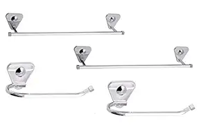 Aiken Stainless Steel Towel Rod And Napkin Ring Bathroom Accessories Set of 4 Piece