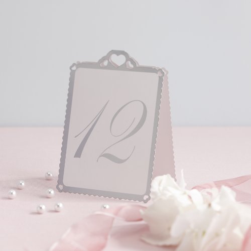 Tischaufsteller/Tischnummern silber mit Zahlen 1-12 – Ideal für Hochzeit oder Party - 2
