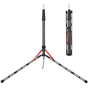 BESNFOTO Carbon Fiber Light Stand Tripod 220cm/ 7ft Lightest Photographic Stand Photo Studio Tripod for Softbox Umbrella Video Shooting Reflector 535 Grams with Carrying Bag