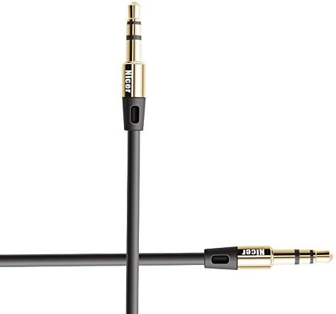 Nicer® 3.3 Ft Premium Audio Cable / Aux Cord ,3.5mm Auxiliary Aux Cable for Car Stereo, Apple iphone, ipad, ipod, Headphone, Beats, MP3 Players Home Stereo and more -Black