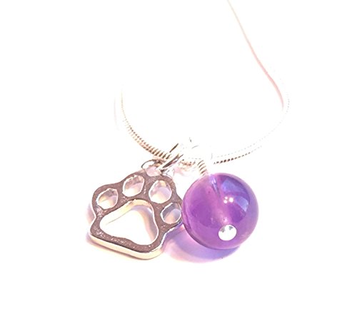 Paw-Print-Pendant-with-a-Beautiful-8mm-Amethyst-Healing-Gemstone