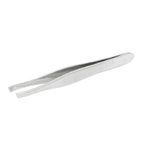 Slanted Tip Eyebrow Removers Tweezers Beauty Tool Silver Tone 3.5" Length