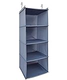 Kleiderschrank organizer aus Oxford Stoff mit 4 Fächern - einfach über die Kleiderstange hängen, Hängeaufbewahrung (30*30*84cm )