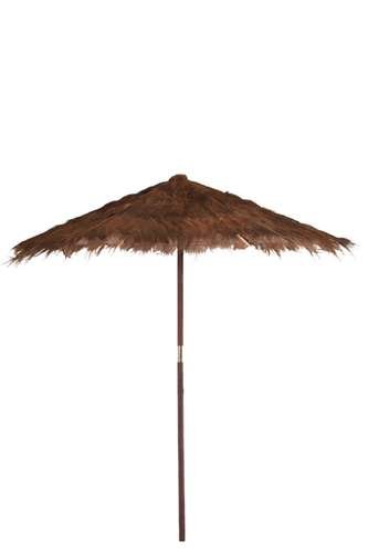 Grand Parasol Feuille De Cocotier Marron 250X250X270Cm