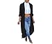 Produktbild Swallowuk Damen Sommer Cardigan V-Ausschnitt Langarm Chiffon Maxi Langer Top Mantel Jacke Mäntel Strickjacke Strand Kimono (M, Schwarz)