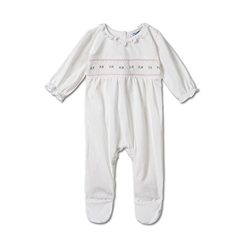 Baby Girls White Hand Smocked Hand Embroidered Pure Cotton 6 Months Babygrow.