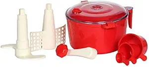 the villa Atta Dough Kneader Maker Kitchen Set with Measuring Cups (Aata Maker) (Red, 1 L).