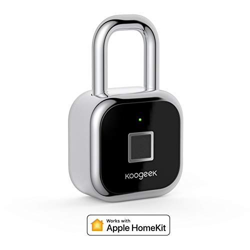 Preisvergleich Produktbild Fingerabdruck Schloss ,Koogeek Smart Fingerprint Lock BT Biometrisches schlüsselloses Vorhängeschloss Funktioniert mit Apple HomeKit Unlock by Fingerprints Smartphone