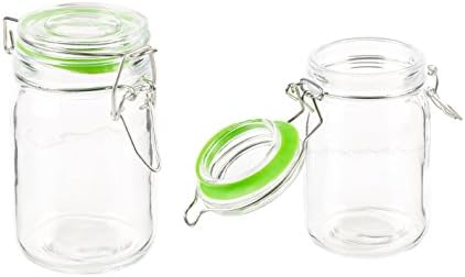 Small Clamp Lid Seal Storage Jar Preserve Container - Pack of 2