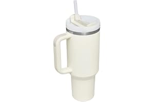 BESOT 40oz Adventure quincher tumbler con manija y paja sin moq Travel Cup 304 acero inoxidable sin BPA Cup (Nueva versión en blanco)