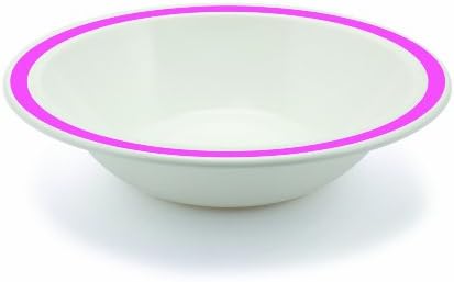 Harfield New Duo Ploycarbonate Plastic 17cm Bowl with Pink Rim (Pack of 4)