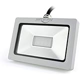 Auralum 10W LED Flutlicht Fluter Strahler 220V Außenleuchte, 750LM, 6000K, Kaltweiß,IP65 Wasserdicht, Floodlight in Weiß